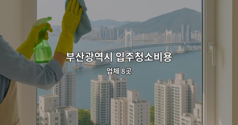 부산광역시 입주청소비용 업체 8곳